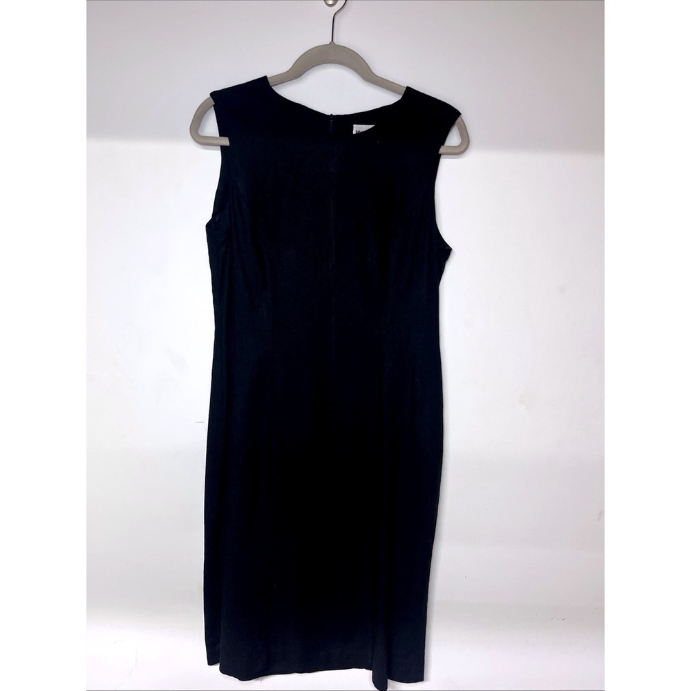 Perceptions Irene B Linen Black Sleeveless Midi Summer Wedding Dress Womens 8